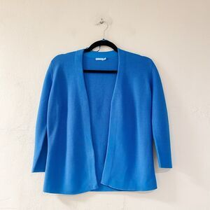J. McLaughlin Ribbed Cotton Cardigan in Blue XS